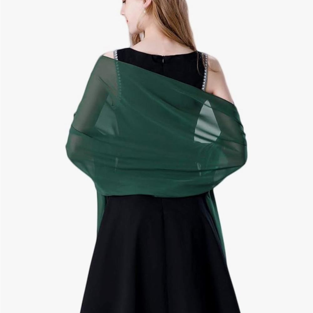 Elegant Green Sheer Shawl wrap scarf